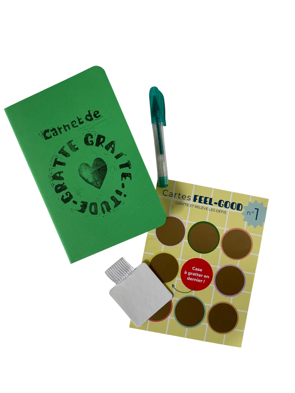 Kit cadeau à gratter – Carnet, stylo & carte feel-good